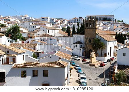 Ronda, Spain - May 5, 2008 - View Looking Down To The Church Of Nuestro Padre Jesus And Whitewashed 