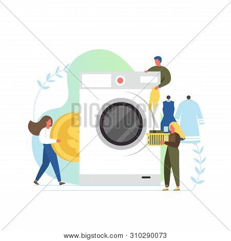 Laundry Service, Vector Flat Style Design Illustration