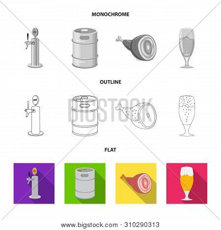 Isolated Object Of Pub And Bar Logo. Collection Of Pub And Interior Vector Icon For Stock.
