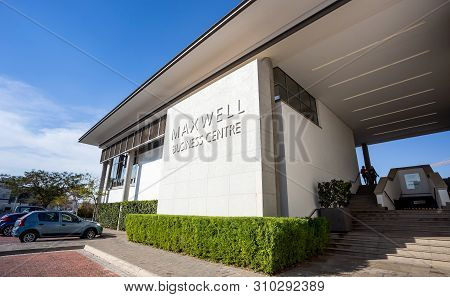 Johannesburg, South Africa, 18th June- 2019: Exterior View Of Entrance To Modern Office Building.