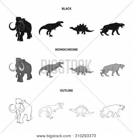 Vector Illustration Of Animal And Character Sign. Set Of Animal And Ancient Vector Icon For Stock.