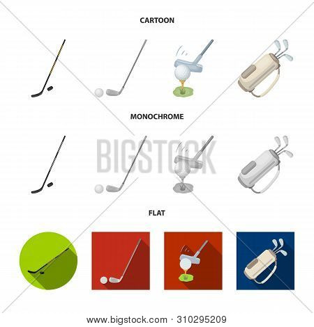 Vector Illustration Of And Stick Icon. Set Of And Golf Vector Icon For Stock.