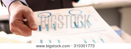Financial Advisor Calculating Corporation Tax. Business Man Writing Bookkeeping Note. Profit Account