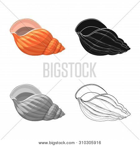 Vector Illustration Of Animal And Decoration Icon. Set Of Animal And Ocean Vector Icon For Stock.