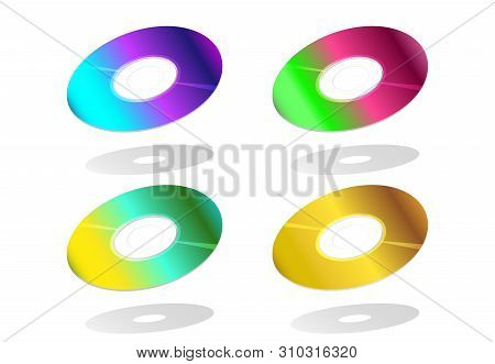 Perspective, Cd Disk Isolated On White, Vector Art Design