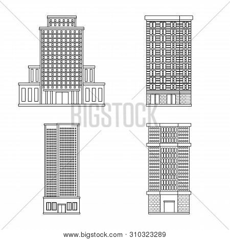 Vector Illustration Of Architecture And Exterior Sign. Set Of Architecture And City Stock Vector Ill