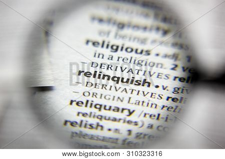 The Word Or Phrase Relinquish In A Dictionary