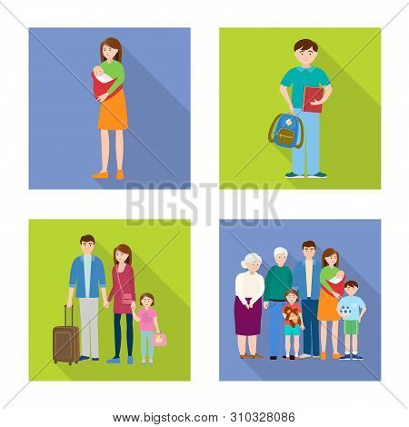 Vector Design Of Generation And Happy Symbol. Set Of Generation And Avatar Stock Symbol For Web.