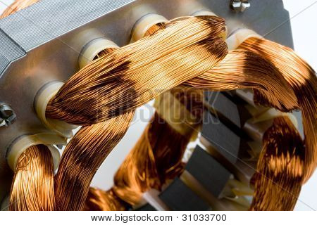 Copper Coils inside Electric Motor