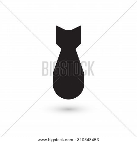 Atomic Bomb, Isolated Vector Icon. Weapons Of Mass Destruction, Black Simple Silhouette. Global War 