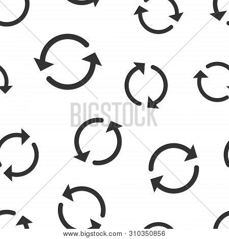 Arrow Rotation Icon Seamless Pattern Background. Sync Action Vector Illustration On White Isolated B