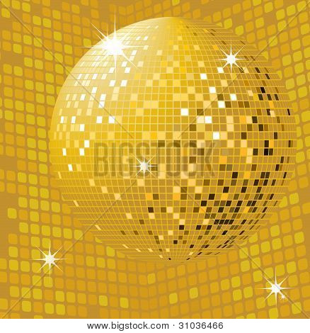 Skinnende guld Disco kugle