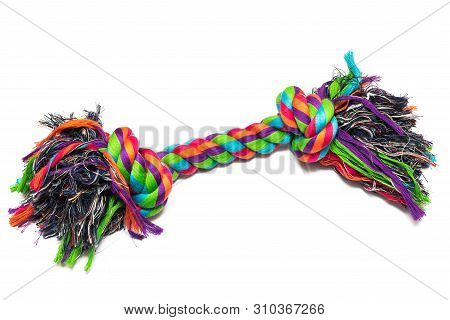 Multi-colored Toy Rope For Dogs, Isolated On White Background
