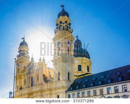View On Theatine Church Of St. Cajetan, A Catholic Church In Munich