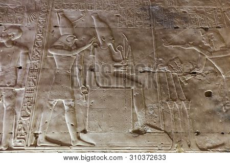 Scene From Abydos Temple In Madfuna, Egypt