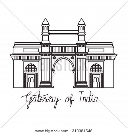 Edification Of Gateway Of India Isolated Icon Vector Illustration Design