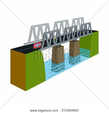Vector Design Of Bridge And Modern Icon. Set Of Bridge And Railroad Vector Icon For Stock.