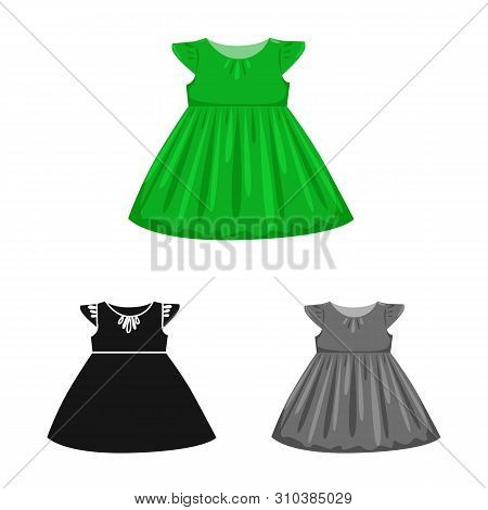 Isolated Object Of Dress And Girl Logo. Set Of Dress And Princess Vector Icon For Stock.