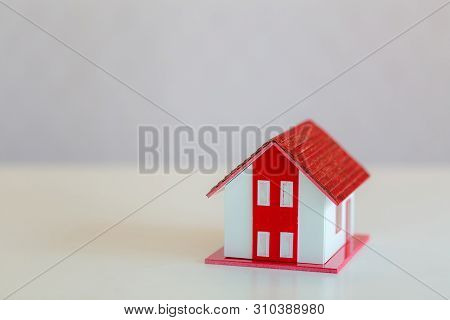 Model House On Table With White Background.