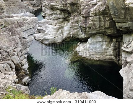Granite Rock Formations In The Maggia River In The Maggia Valley Or Valle Maggia, Tegna - Canton Of 