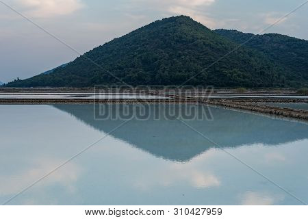 Old Still Working Sea Salt Pans In Ston, Peljesac Peninsula, Dalmatia, Croatia