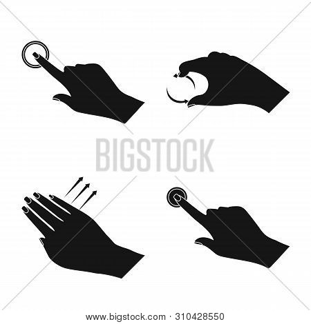 Vector Design Of Touchscreen And Hand Symbol. Collection Of Touchscreen And Touch Stock Vector Illus