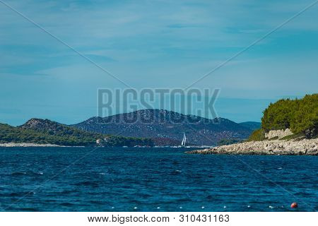 Idilic View On The Mediterranean Sea, Murter, Dalmatia, Croatia