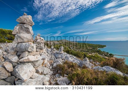Idilic View On The Mediterranean Sea, Murter, Dalmatia, Croatia