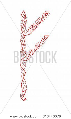 Fehu Rune. Ancient Scandinavian Runes. Runes Senior Futarka. Magic, Ceremonies, Religious Symbols. P