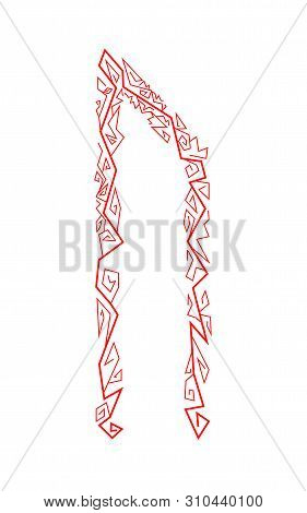 Letter Uruz. Ancient Scandinavian Runes. Runes Senior Futarka. Magic, Ceremonies, Religious Symbols.