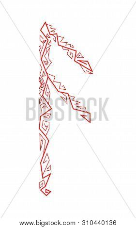 Rune Ansuz. Ancient Scandinavian Runes. Runes Senior Futarka. Magic, Ceremonies, Religious Symbols. 
