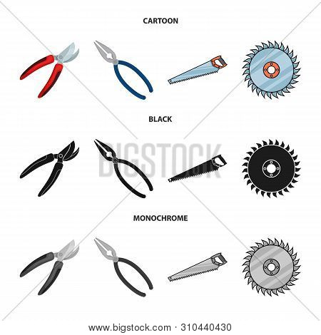 Vector Illustration Of Tool And Construction Icon. Collection Of Tool And Carpentry Stock Symbol For