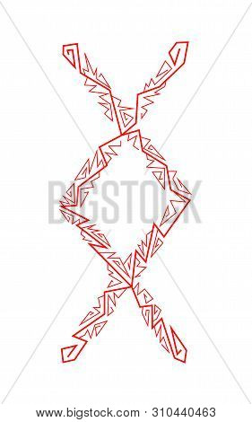 Rune Ingwaz. Ancient Scandinavian Runes. Runes Senior Futarka. Magic, Ceremonies, Religious Symbols.