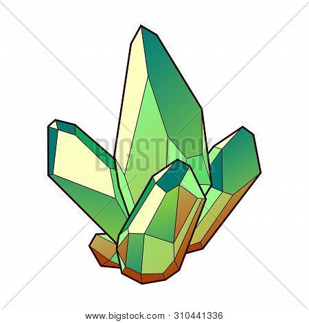 Vector Illustration With Colourful Crystal On White Background.