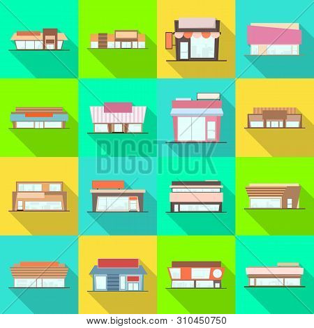 Vector Illustration Of Boutique And Construction Symbol. Set Of Boutique And Cityscape Vector Icon F