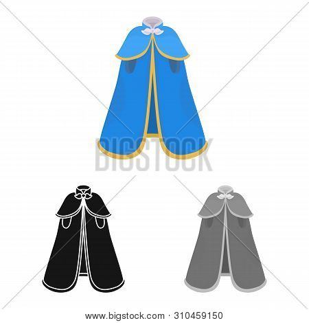 Isolated Object Of Cape And Nobleman Symbol. Set Of Cape And Man Stock Vector Illustration.