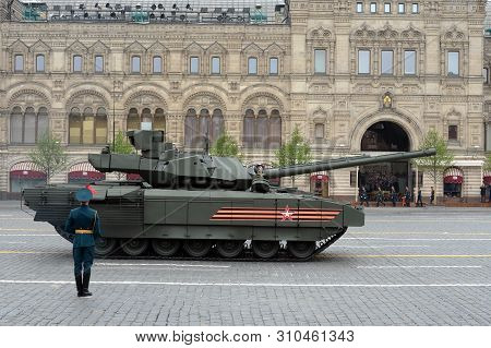 Moscow, Russia - May 9, 2019: Russian Battle Tank T-14 