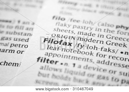 Word Or Phrase Filofax In A Dictionary