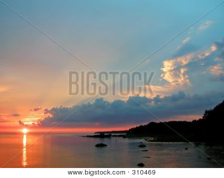 Coucher de soleil coloré