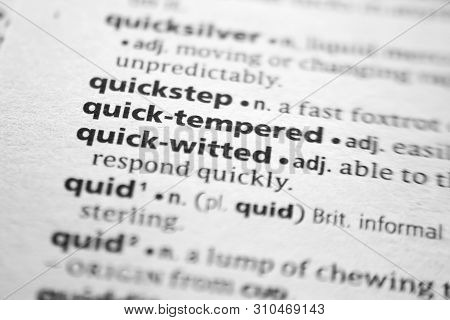 Word Or Phrase Quick-tempered In A Dictionary