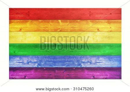Grunge Surface With Wood Texture Background. Wood Texture Background Surface With Lgbt Natural Patte