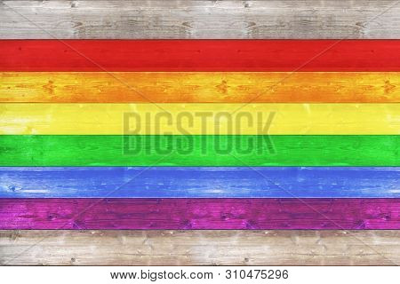 Grunge Surface With Wood Texture Background. Wood Texture Background Surface With Lgbt Natural Patte