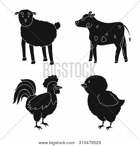 Vector Illustration Of Ranch And Organic Logo. Set Of Ranch And Food Vector Icon For Stock.