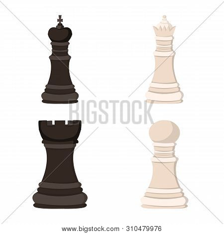 Vector Illustration Of Chess And Game Sign. Set Of Chess And Strategy Vector Icon For Stock.