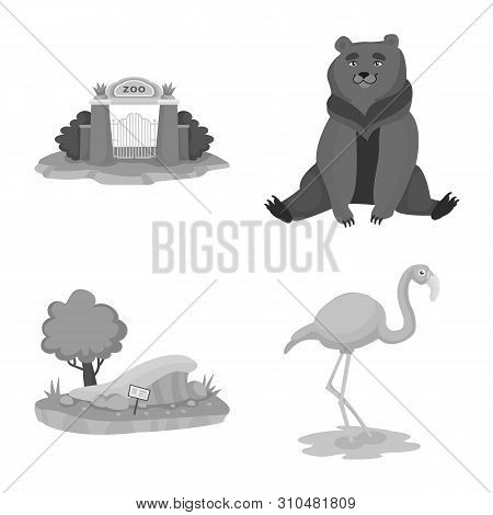 Vector Illustration Of Zoo And Park Sign. Collection Of Zoo And Animal Vector Icon For Stock.