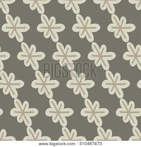 Abstract Seamless Pattern With Flowers, Snowflakes Or Stars. Vector Illustration.