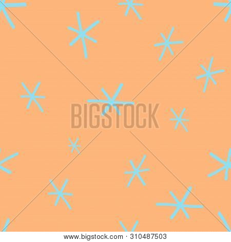 Abstract Seamless Pattern With Flowers, Snowflakes Or Stars. Vector Illustration.