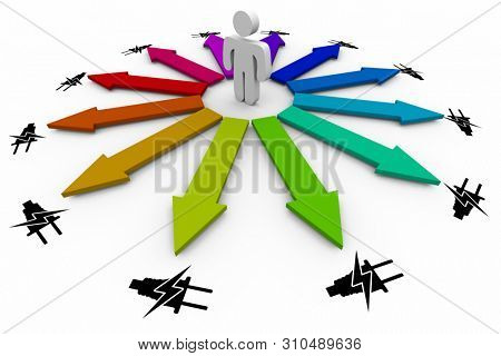 Electricity Power Energy Plug Customer Choose Choice Symbol Icon 3d Illustration