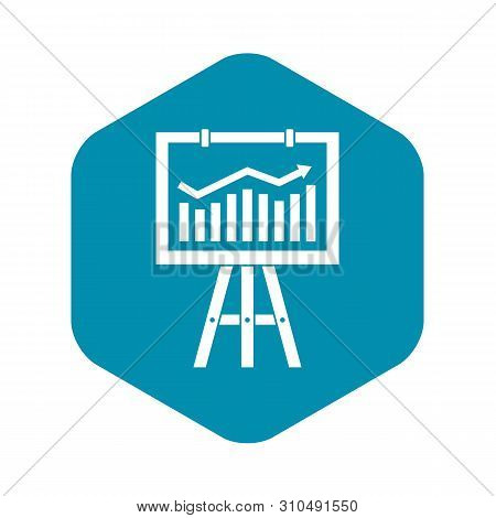 Flipchart With Marketing Data Icon. Simple Illustration Of Flipchart With Marketing Data Vector Icon