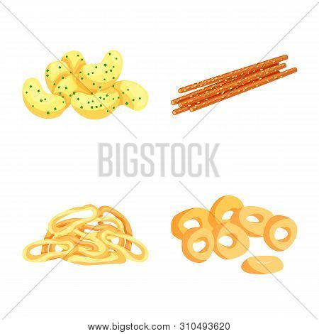 Vector Illustration Of Food And Crunchy Symbol. Set Of Food And Flavor Stock Vector Illustration.